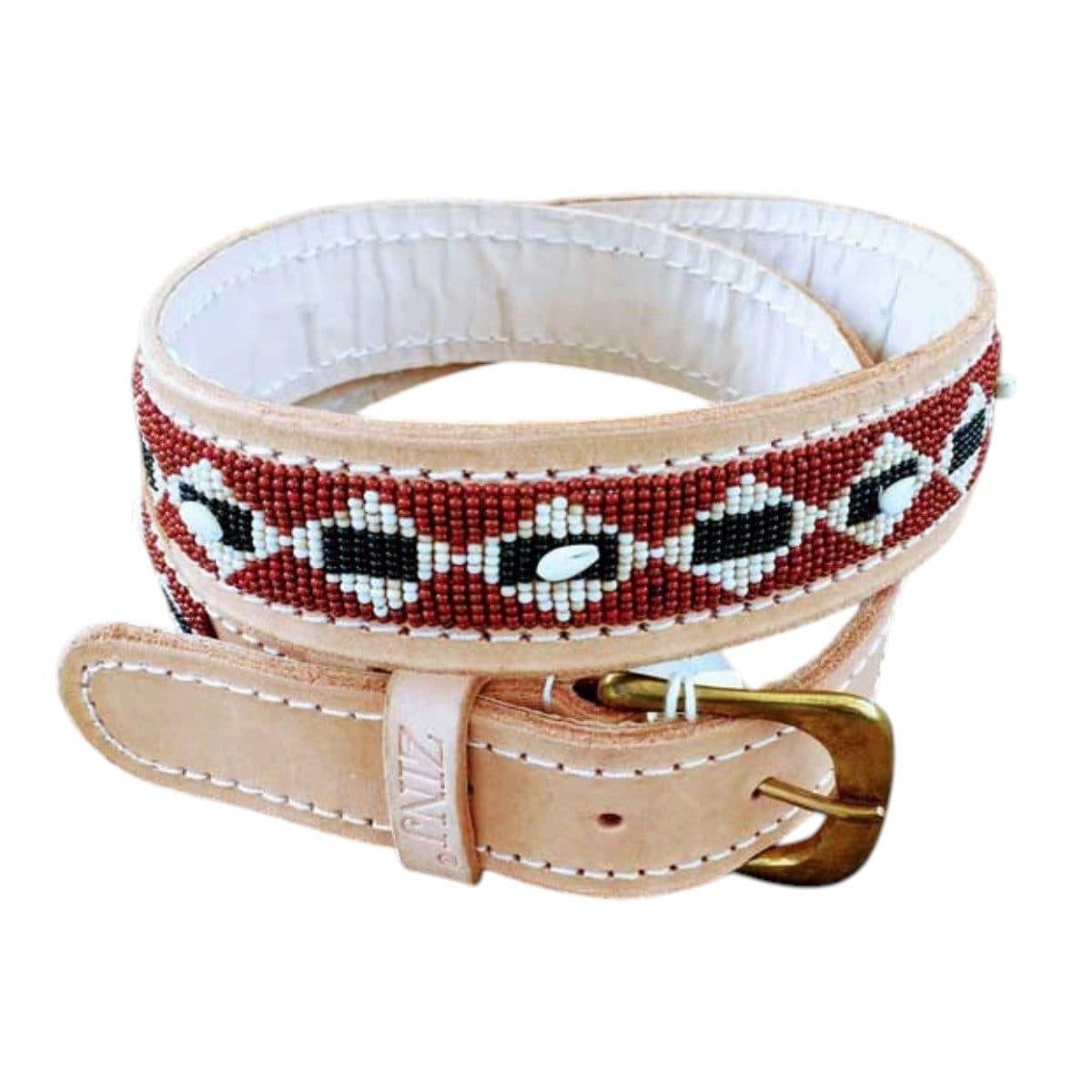Beaded Leather Belt