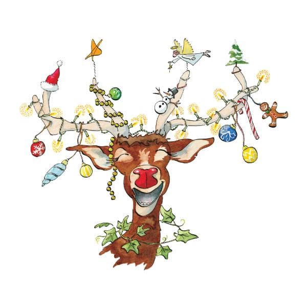 Christmas Card - Rudolph With Decorations/HS182