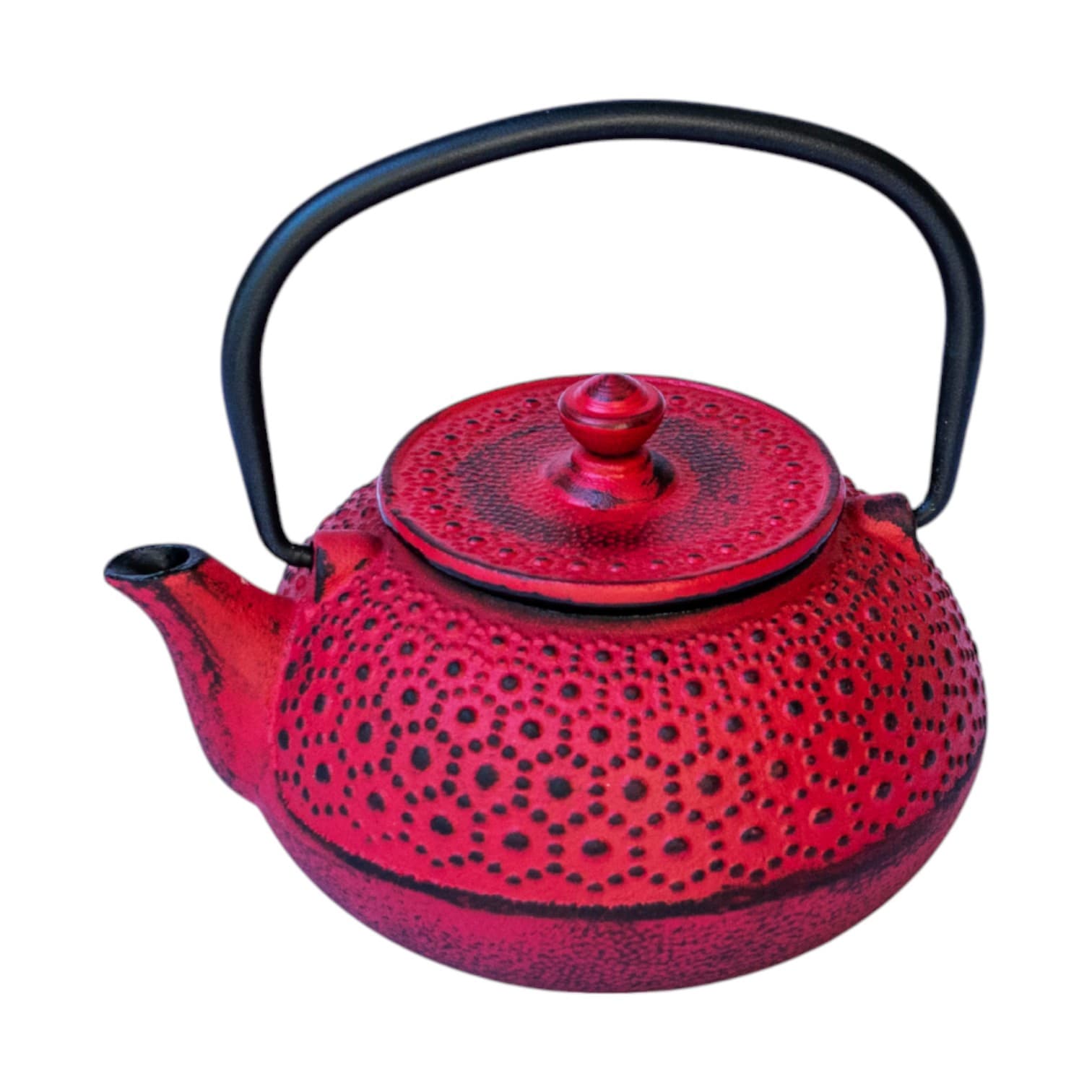Red Cast Iron Teapot